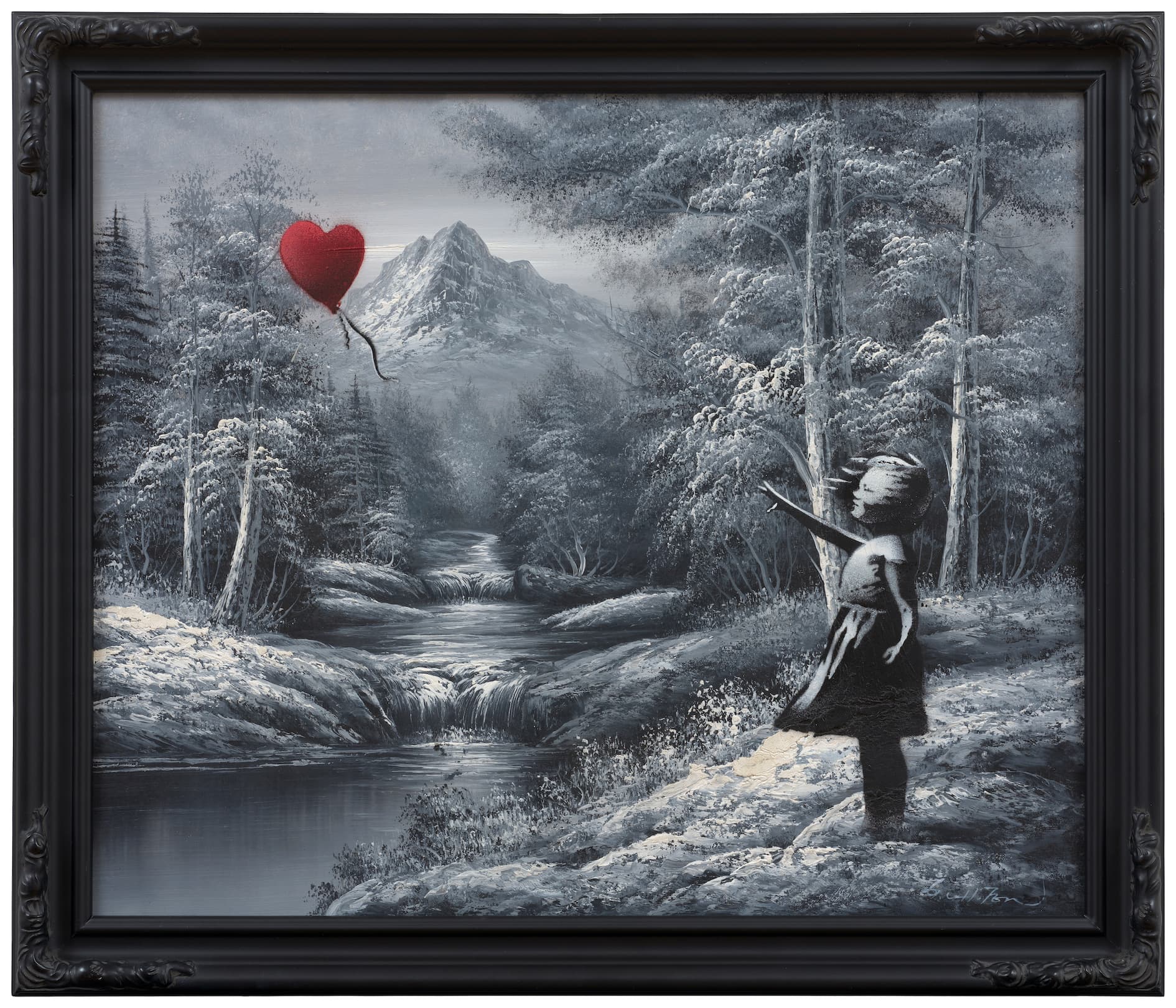 Girl and Balloon on Found Landscape